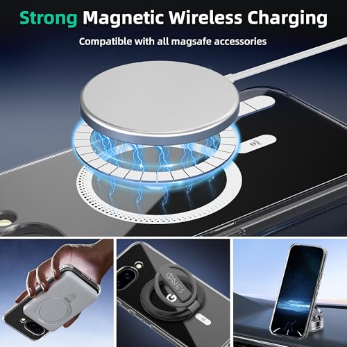 Image of ONES Magnetic for Goolgle Pixel 10a Slim Case, Compatible with Magsafe, Military-Grade Drop Guard, Anti-Yellowing, Shockproof Cove Pixel 10a, Scratch-Resistant, Transparent