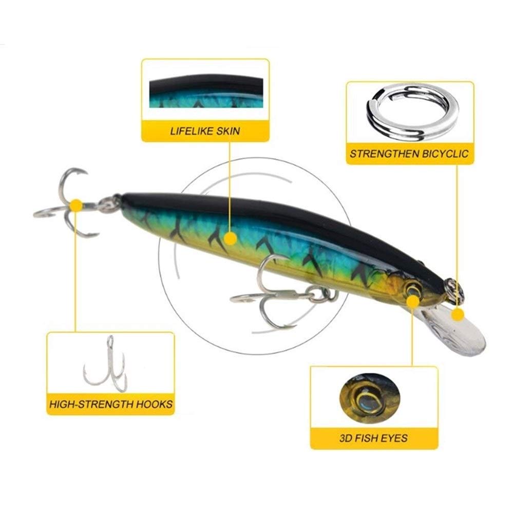Amazon | 1個の浮動レーザーミノー釣りルアーWobblers 11センチ