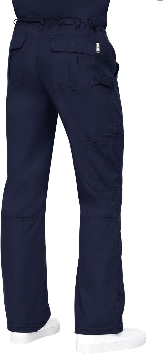 KOI Men's and Tall James Elastic Scrub Pants with Zip Fly and Drawstring Waist
