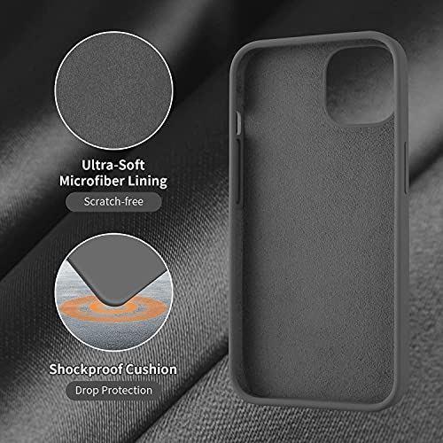 Image of Compatible with iPhone 14 Plus Silicone Case, Slim Shockproof Protective Cover, Drop Protection and Camera Protection, MagSafe Compatible, Soft Microfiber Lining Inside (Gray)