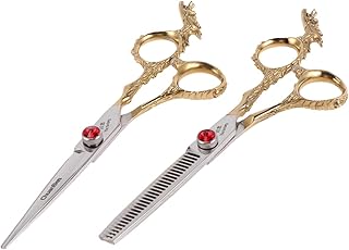 Minkissy 2 Pcs Corte de Cabelo Tesoura Cabelo Corte Tesouras de Cabelo Tesoura Tesoura Tesoura Desbaste Salão Navalha para Cabeleireiro Barbeiro Suprimentos