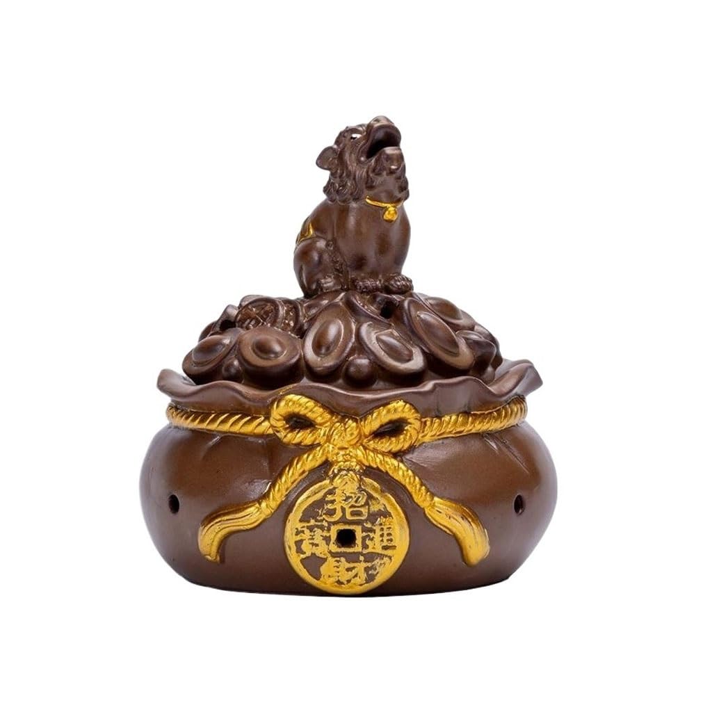 Incense Burner Home Zen Fortune Tray Incense Burner Indoor Antique Ceramic Auspicious Animal Waterfall Incense Burne