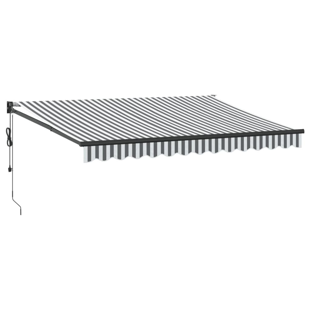 Gecheer Tenda Retrattile Antracite e Bianca 3,5x2,5m Tessuto/Alluminio,Tenda,da Sole,Retrattile,Tenda da Sole per Balcone,Esterno,Patio,Tenda Balcone,Tenda Esterno Sole,Tenda da Sole a Muro,P3216119