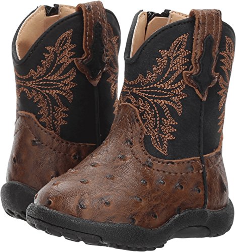 Tin Haul ROPER Infant Boys Cowbaby Daniel Embroidery Round Toe Casual Boots Mid Calf - Black, Brown, Brown, 2 Infant
