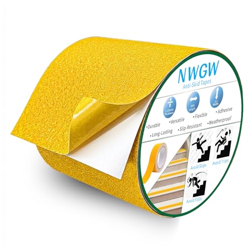 Image of Anti Slip Tape 4 inch x 30FT, Light Yellow Heavy Duty Waterproof Non-Slip Safety Traction Grip Tape for Indoor Outdoor Stairs, Steps, Ramps, Walkways and Pool