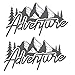 Lot de 2 Stickers en Vinyle adhésif Adventure 30 x 17 cm pour Voiture, Moto, Camion, Camping Car. (Gris)