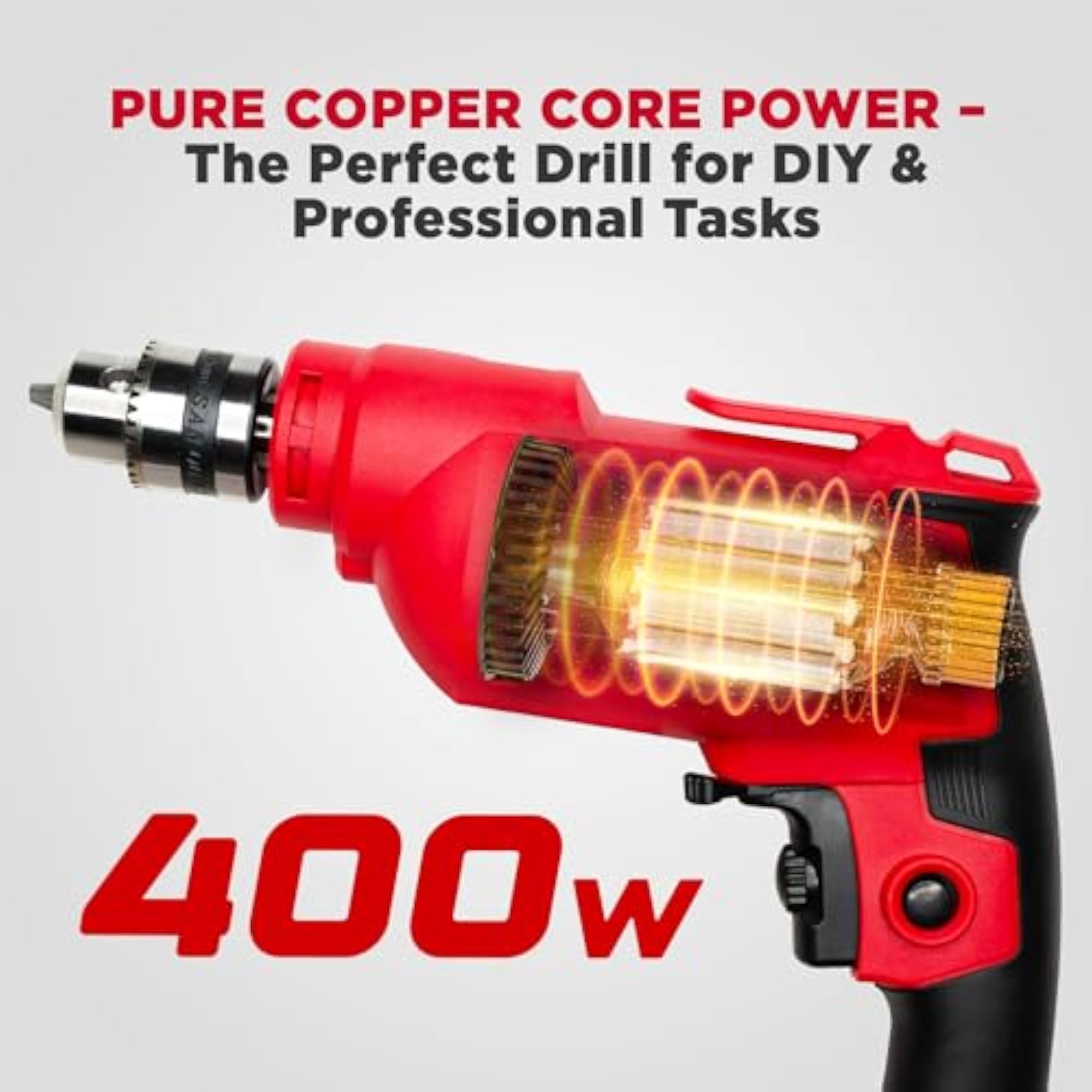 Electric Drill ED06-91, 400W Power, Variable Speed