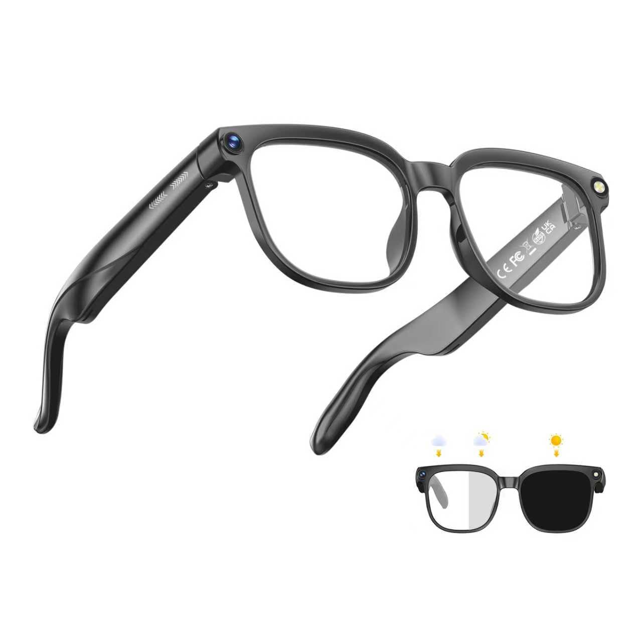 AI Smart Glasses with 4K Camera Bluetooth Video Recording Sunglasses Real-Time Translator for 100 Languages ChatGPT Voice Assistant