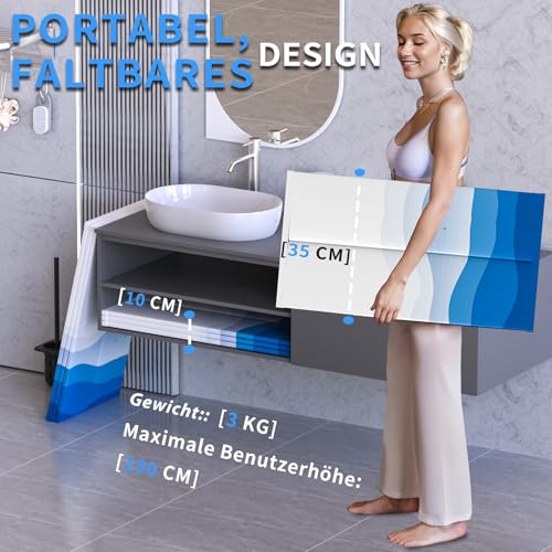 Upgrade-Portabel-Badewanne Erwachsene（80x66 CM）-Faltbare Kältebadewanne zur Erholung - Zusammenklappbare Badewanne für Dusche/SPA Outdoor - Eisbad für Sportler (weiß)