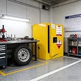 POWKOL 21‘’D x 21 ‘’W x 26 ‘’H Thick Chemilcal Flammable Storage Cabinets, Fireproof Storage Cabinets Adjustable Shelf Steel, for Industrial and Lab, Yellow