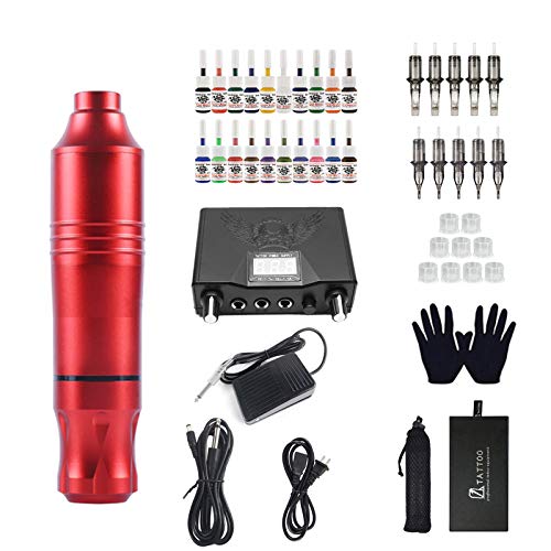 Cartridge Tattoo Machine Tattoo Machine Kit Rotary Tattoo Machine Pen Tattoo Kit Tattoo Needles Inks Power Supply Tattoo Foot Pedal for Tattoo Beginners