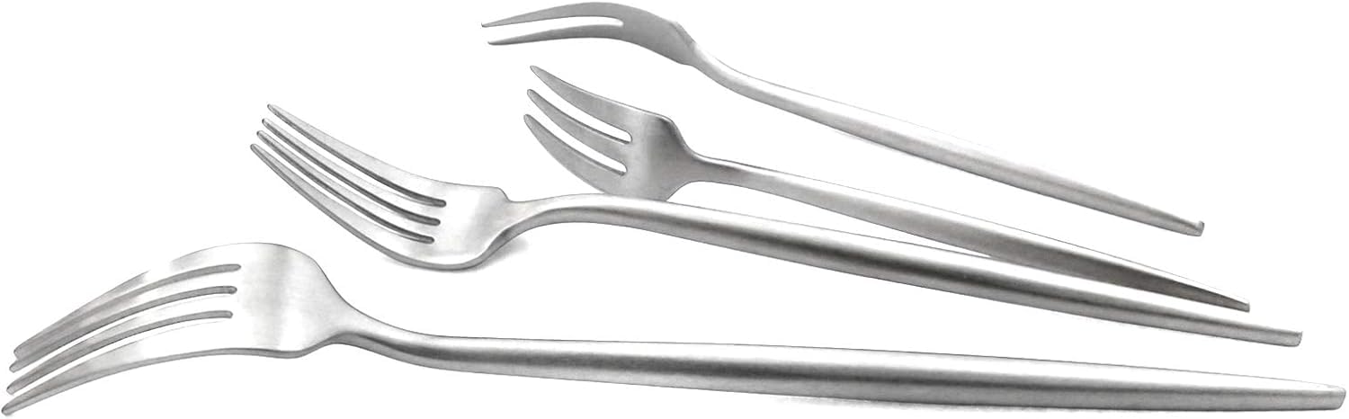 Juego De Cubiertos Royal De 5 Piezas De Acero Inoxidable 18/10 con Acabado Mate, Cuchara De Postre Y Cuchara De Ensalada De 18,2 Cm, Cubiertos Ligeros para Camping Service for 4