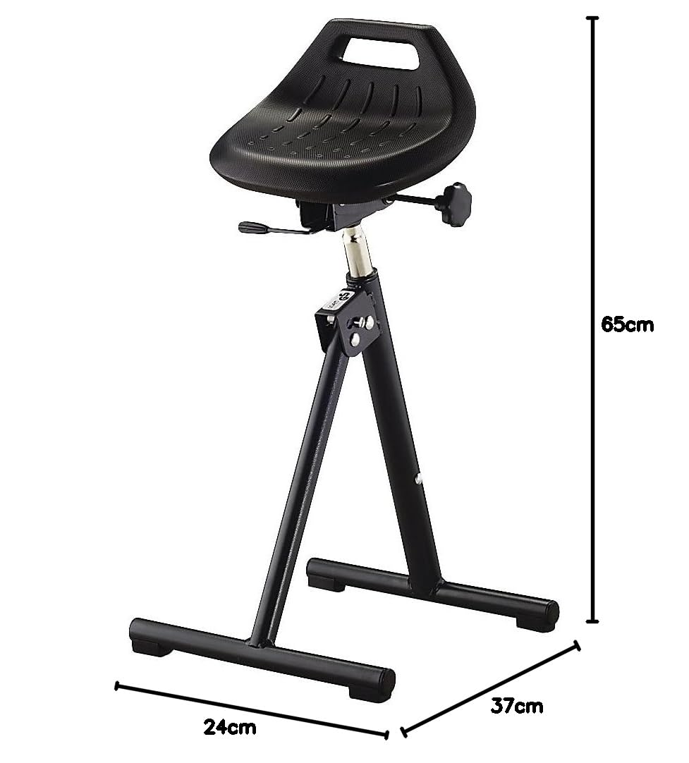 bimos Assis-debout industriel - avec piétement pliable - assise à inclinaison réglable - appuie-fesses assis-debout chaise d'atelier chaises d'atelier tabouret Assis-debout Chaise d'atelier Chaises d'atelier Tabouret Tabourets
