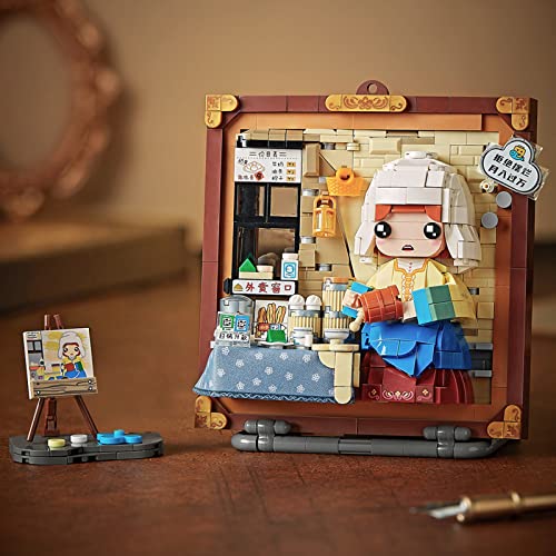 MEIEST Mini Building Blocks Cute 3D Painting Model Set,Creative DIY Simulation Particle Stereograph Collection Construction Building Bricks Toy,Home Decor (4-The Milkmaid) - Image 2