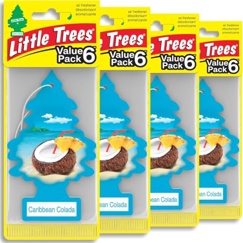Image of LITTLE TREES Air Freshener, Hanging Tree, Caribbean Colada | Long Lasting Scent | For Auto or Home | 24 Count, Pack of 36