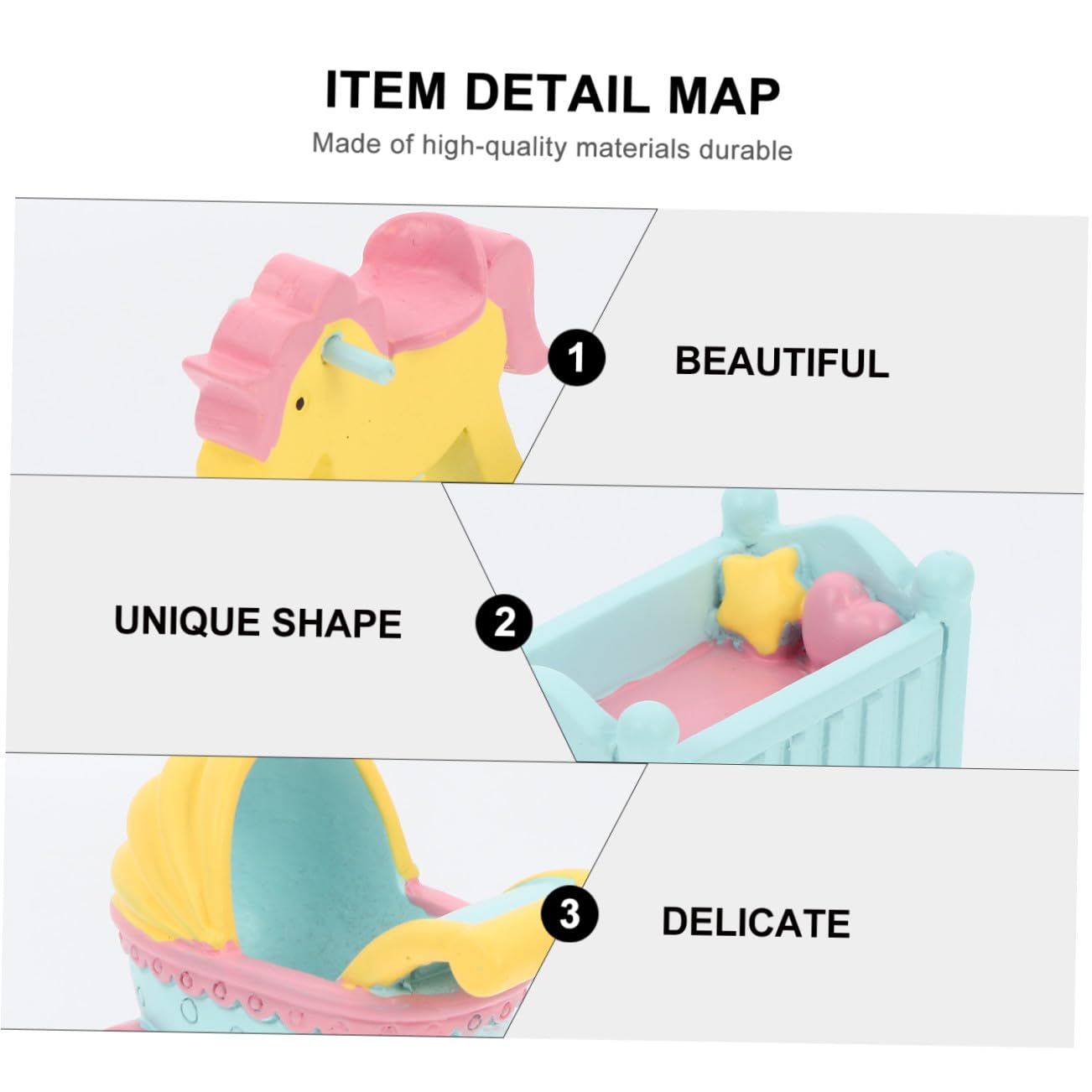 Ciieeo 9stücke Teiliges Cartoon Cake Topper Niedliche Dekoration Für Kuchen Für Feierlichkeiten Wohnaccessoire Babybett Holzpferd Kinderwagen