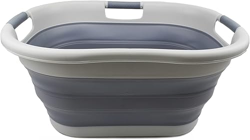 Miniatura 5 de SAMMART Tina de lavado de plástico plegable de 40 L (10.5 galones) - Cesta plegable para lavandería desplegable - Tina de lavado portátil - Ahorro