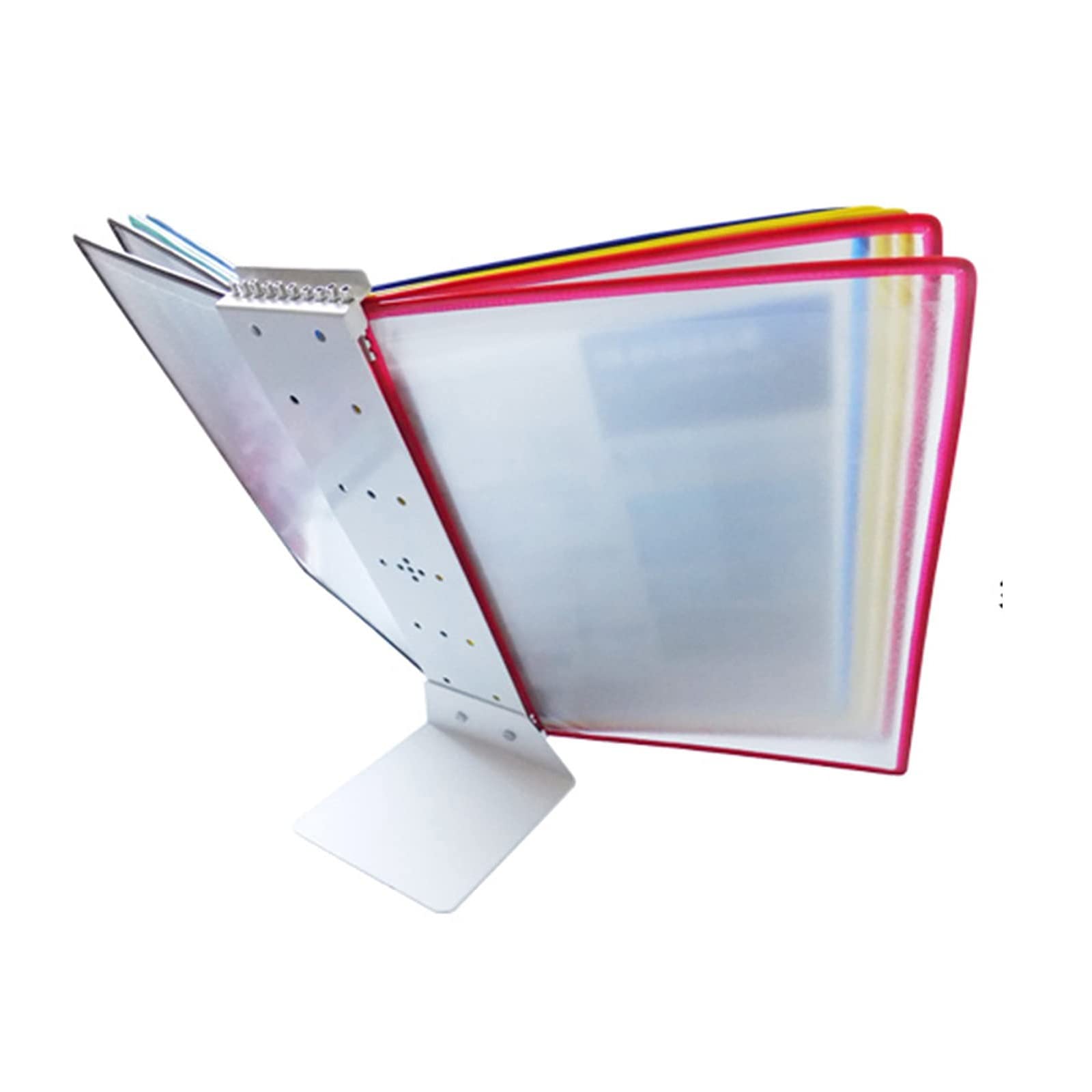 MYUYEE Wall Mount Reference Organizer - Catalog Display Rack, 10 Double Sided Flip Display Folder, Folder Binder, Desktop And Wall Display, For Display A4 Documents Panels (Colorful Color)