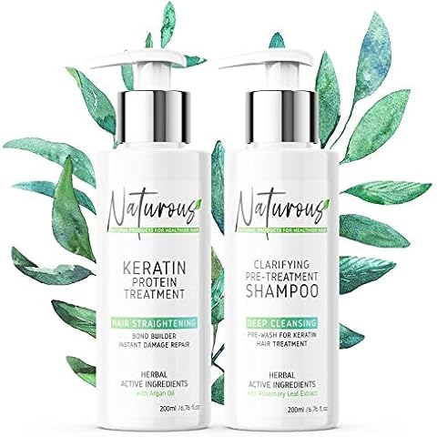 Keratin Straightening Treatment For Hair - Natural Ingredients for Straight Silky Smooth Hair - Safe, Easy, and Effective - Bond Building Keratin Complex Smoothing Treatment Kit - 6.76 fl. oz / 200 ml Cover