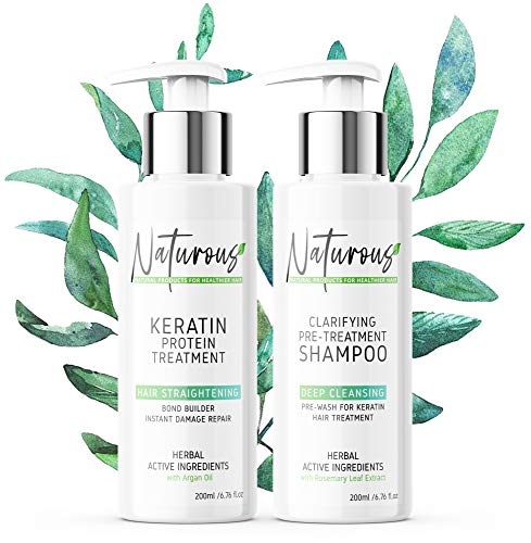 Keratin Straightening Treatment For Hair - Natural Ingredients for Straight Silky Smooth Hair - Safe, Easy, and Effective - Bond Building Keratin Complex Smoothing Treatment Kit - 6.76 fl. oz / 200 ml