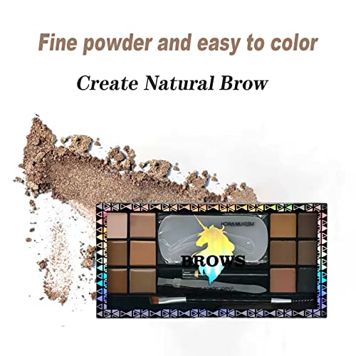 Sumeitang 12 Color Eyebrow Kit, 6 Color Eyebrow Powder + 6 Color Brow Pomade Professional Brow Makeup Palette With Eyebrow Pencil, Brow Stencil, Brush And Tweezers Set, Create You Perfect Brow Styling #TOP3