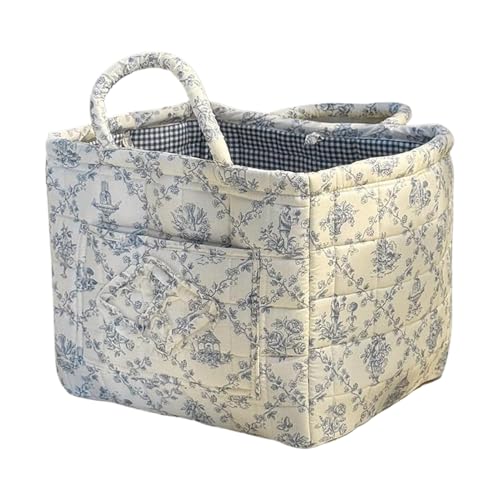 Paniers À Linge Matelassés – Bac De Rangement De Grande Capacité À Imprimé Floral | Rangement Pour Couches Et Jouets Pour La Maison, La Chambre, Le Salon, La Crèche, La Salle De Jeux, L'armoire, L'app
