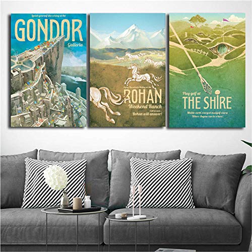 SHINERING Seigneur des Anneaux Voyage À La Terre du Milieu Papier Peint sur Toile Peinture Imprimer Chambre Décor À La Maison Moderne Mur Art Peinture À l'huile Affiche sans Cadre