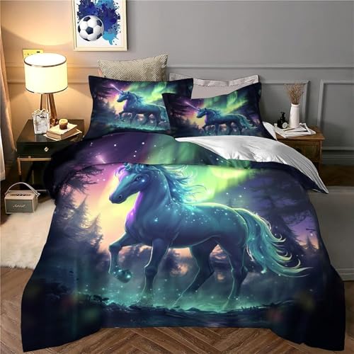 Housse de couette licorne 3D premium avec impression haute définition