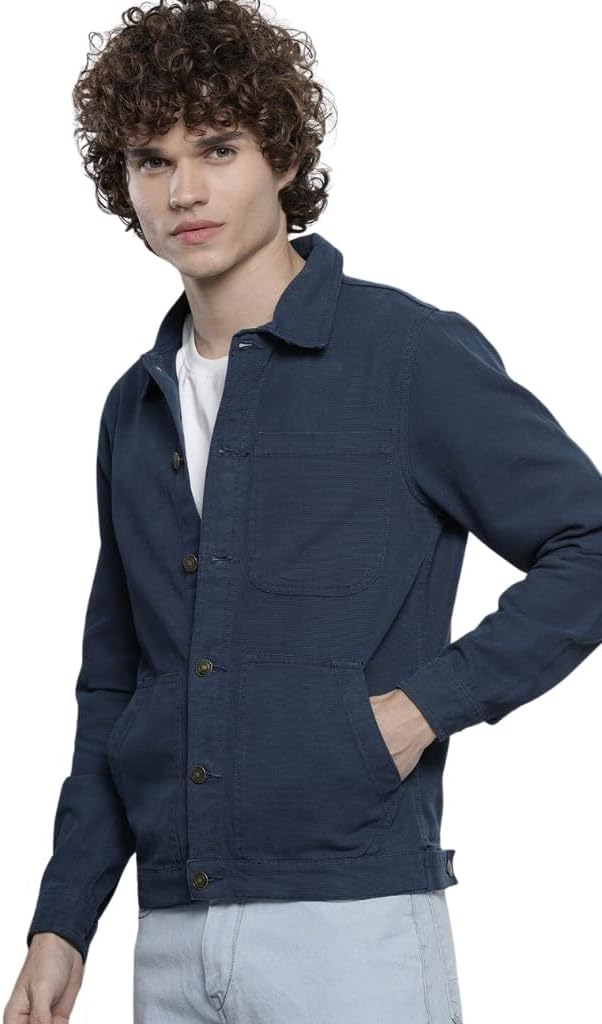 Men Cotton Standard Length Jacket