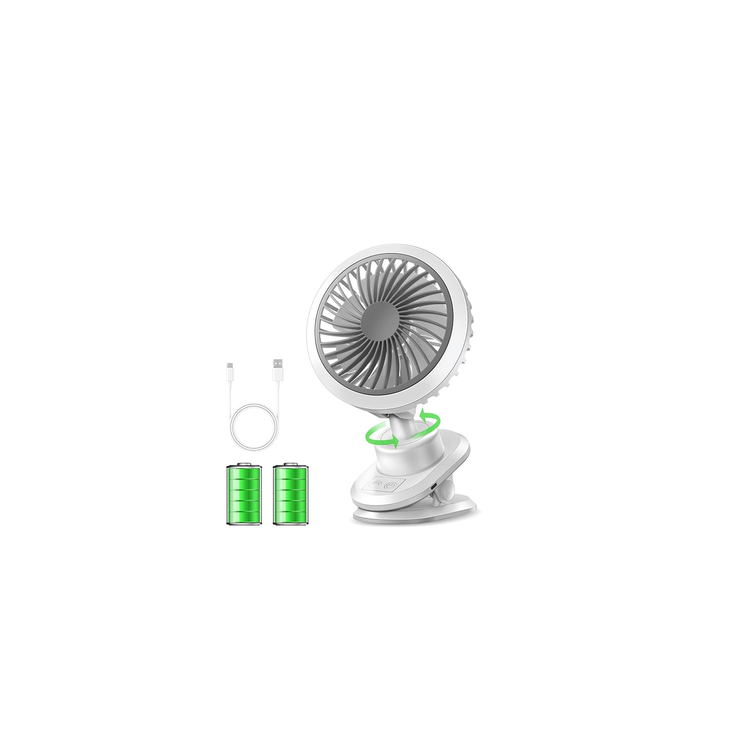 Amazon | クリップ扇風機 卓上扇風機 充電式 【 7枚羽根ソフト風