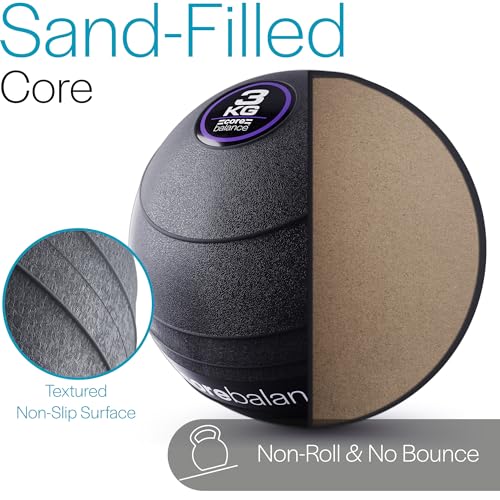 Core Balance Slam Ball No Bounce Medicine Exercise Ball Heavy Duty PVC for Strength Training (3kg) - Image 4