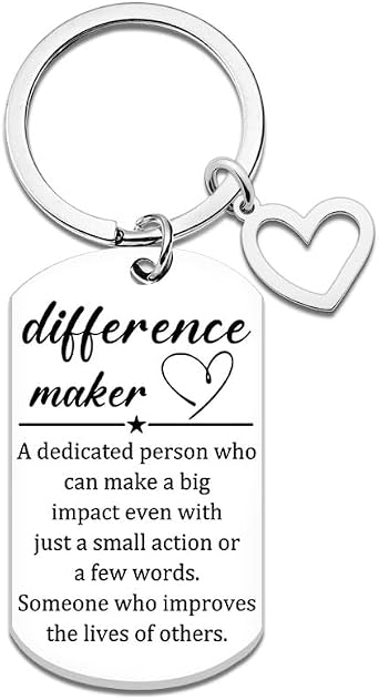 Difference Maker Gift Appreciation Gifts for Teacher Nurse Coach Boss Thank You Keychain Positive Gifts for Women Men Birthday Gift for Coworker Boss Lady Employees