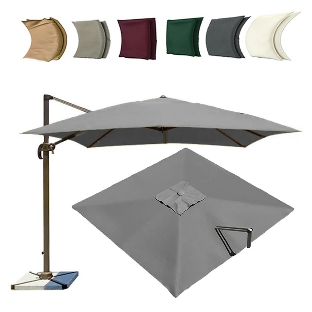 Fjqfhh Gris Garden Parasol, Replacement Canopy For Offset Umbrella 8Ribs(,3X300cm/9.8X9.8ft)