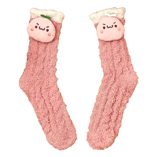 NCDUANSAN Christmas coral velvet sock girl gift floor socks thick kawaii Christmas socks
