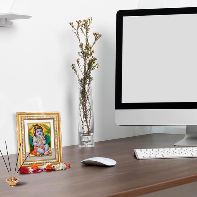 Image of DIVINITI Bal Gopal 24K Gold Plated Foil Wall and Tabletop Photo Frame for Home Decor, Puja Room, Luxury Gifting | DG Frame 112 S2 (21.5x17.5 CM)