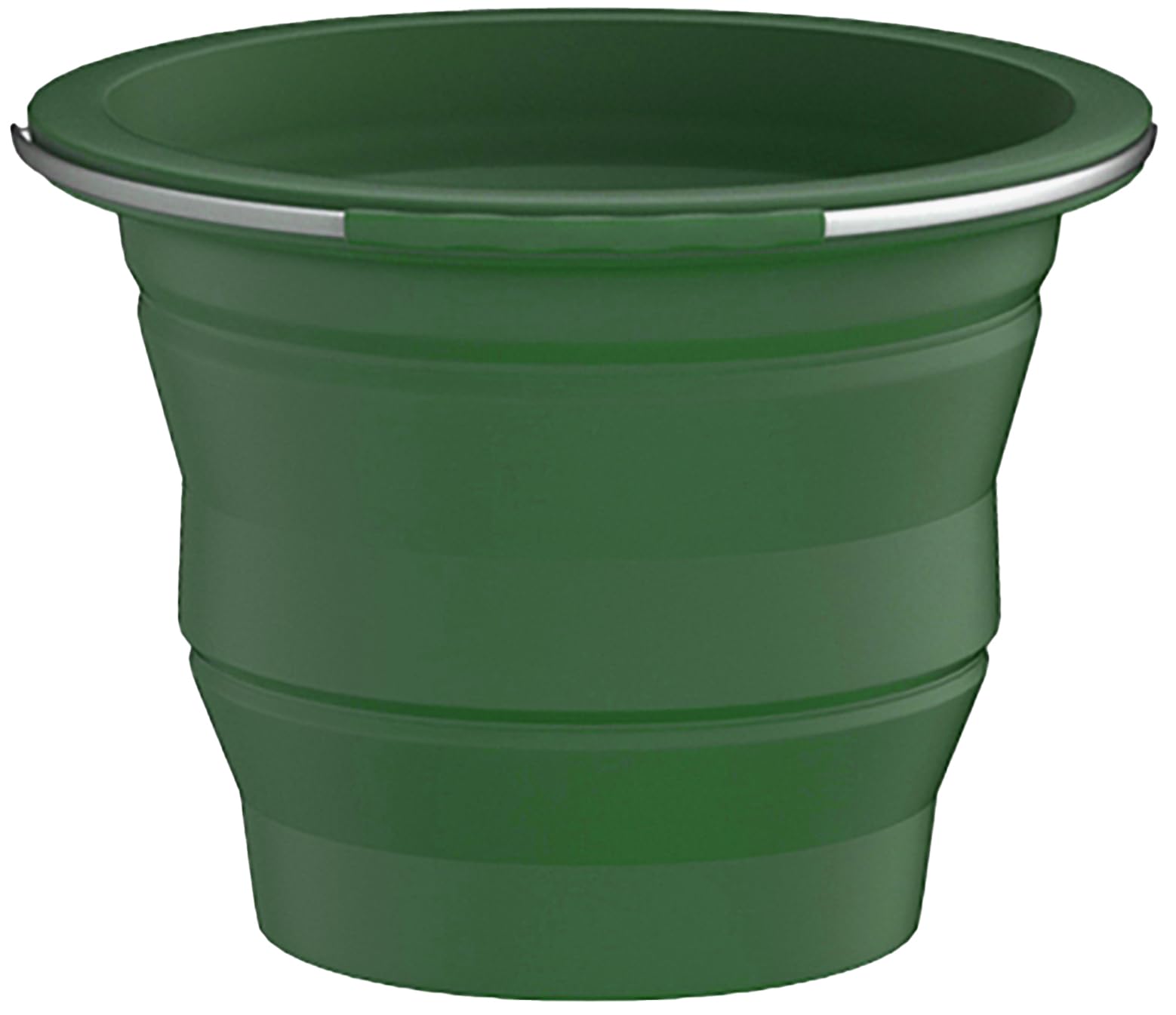 Cubo plegable de silicona, limpieza del hogar o lavado de coches, cubo plegable portátil para pesca o camping, 2.6 galones (10 litros), diseño que ahorra espacio, redondo (verde)