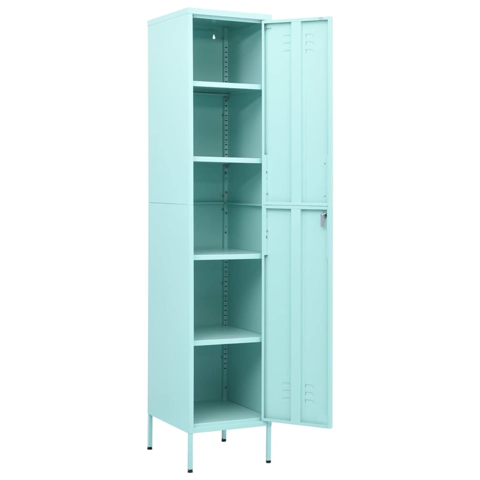 DJEKA Schließfachschrank Mintgrün Lagerschrank Spind Metallschrank Stahlschrank Aufbewahrungsschrank 35x46x180 cm Stahl Mehrzweckschrank Umkleideschrank Fächerschrank