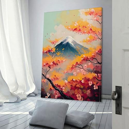 Tableau Mont Fuji POLIUAWS de 30x45 cm pour la décoration murale d'une chambre d'adolescent