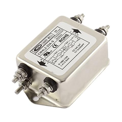 sourcingmap® AC 115/250V 20A CW4L2-20A-S Modell Lärm Schalldämpfer Power EMI Filter Metall de Cover
