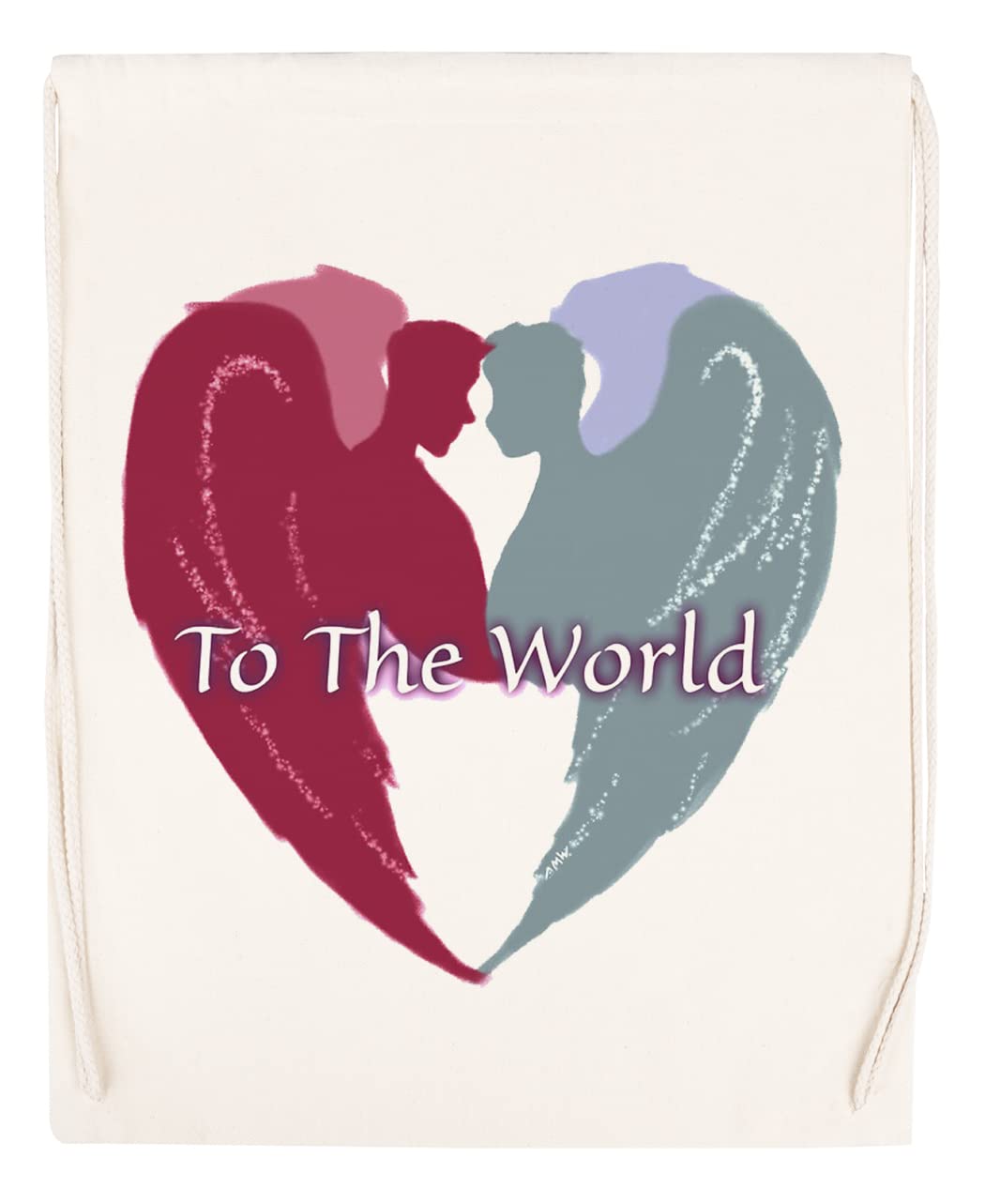 To The World Heart Beżowa torba sportowa ze sznurkiem ściągana torba sportowa