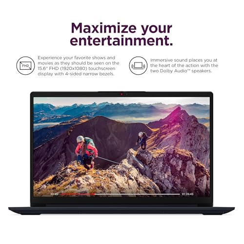 Image of Lenovo IdeaPad 1i Laptop, 15.6 inch FHD Touchscreen, Intel Core i5-1335U Processor, 16GB RAM 512GB SSD, Windows 11 Pro, MS Office Lifetime with Copilot AI, Wi-Fi 6, HDMI, 8-in-1 HUB & Mouse, Blue