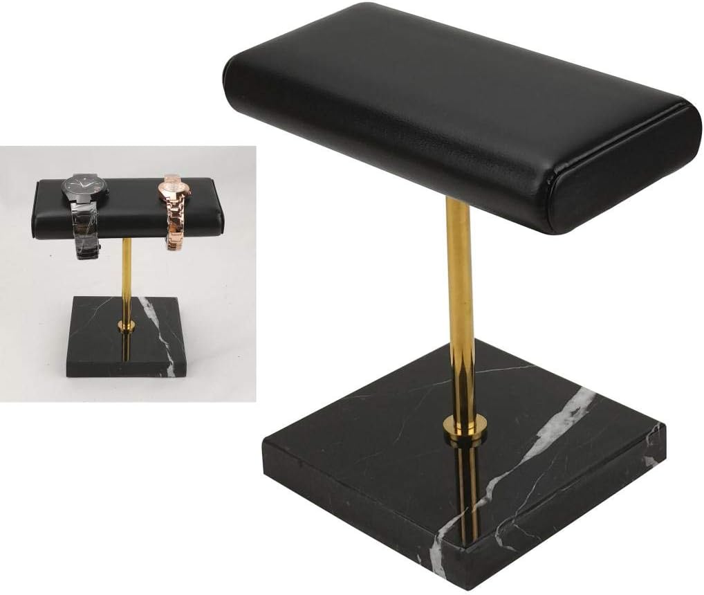 大理石とPUレザーブレスレットホルダージュエリースタンドウォッチディスプレイオーガナイザー 安定したベース付き 家庭用または小売用