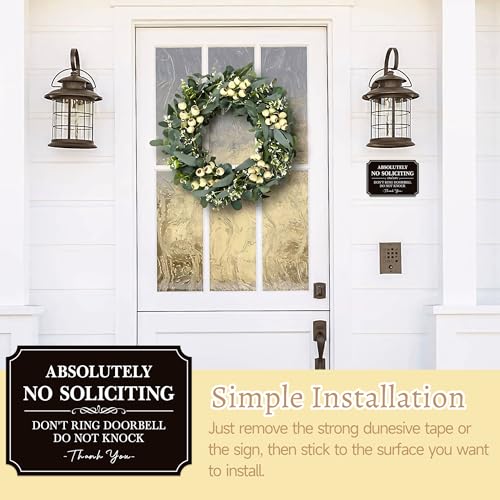 no soliciting sign for front doorself-adhesive elegant do not knock or ring doorbell no soliciting sticker for home no solicitors sign for doorbell house door home office 5634x 3934