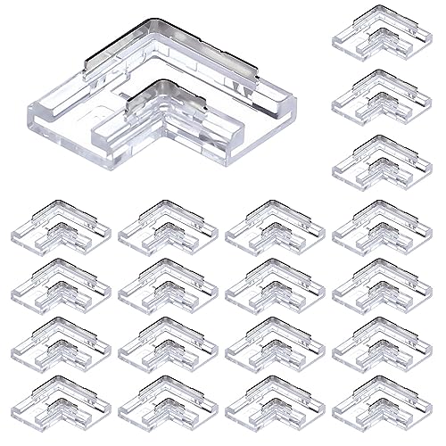 BENLUN Strisce LED Connettore Angolare Spina 20 Pezzi 10MM 2PIN L-Forma per non Cablata Senza Saldatura SMD COB LED Luci Striscia Angolo