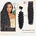 12A Deep Wave Human Hair Bundles 22 24 26 Inch Curly Bundles Human Hair 3 Bundles Human Hair 100% Unprocessed Brazilian Virgin Hair Extensions for Women Wet and Wavy Hair Bundle Weave Natural Black