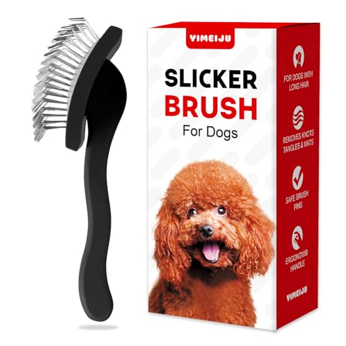 Professional Pet Slicker Brush for Long Haired Dogs&Cats Large Grooming Tool for Dematting, Detangling, Removes Loose Fur,Suitable for Doodles,Poodles,Goldendoodle, Labradoodle, Long Thick Curly Coats