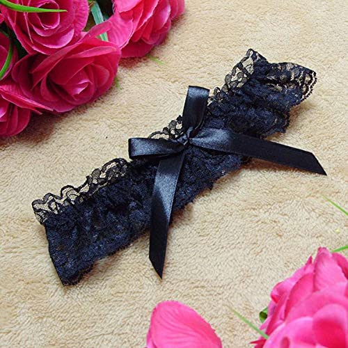 Mmttao Women's Wedding Garter For Bridal Leg Ring Sexy Lingerie Lace Bow Plus Size Stretch Prom Garters - Black #TOP3
