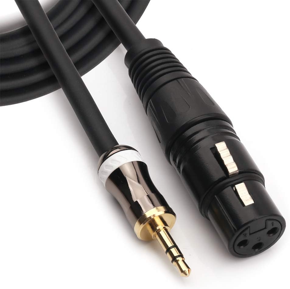 MOBOREST 3.5mm 1/8" Inch TRS Stereo To XLR Female Microphone Cable, for professional recording studios, live performances, schools, churche, public speaking, parties and any other audio setup(3M-10FT)