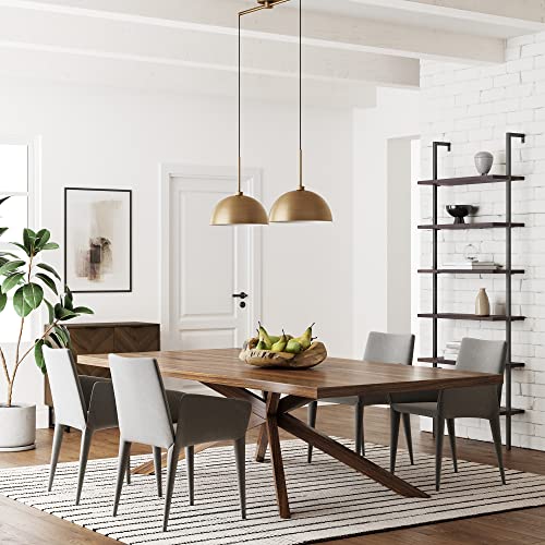 Nathan James 12302 Percy Modern 2-Light Pendant Island Light Fixture, Brass Hanging Lights With Gold Metal Shade And Adjustable Cord, For Kitchen thumb #1