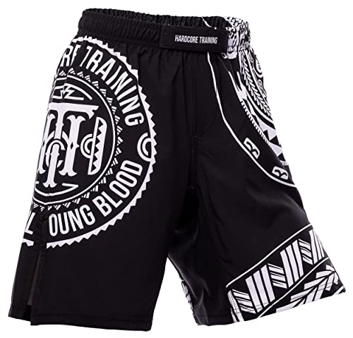 Hardcore Training Kids Boxing Shorts Ta Moko Black Mma Boxing Bjj Fitness Running Workout Exercise Sport Clothing #TOP2